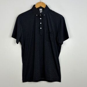 State & Liberty Polo Shirt Mens Large Dark Gray Short Sleeve Pocket Performance